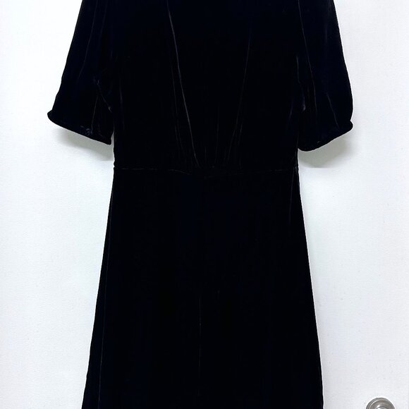 Saloni Tabitha Velvet Mini Dress Black Diamante Embroidery Beaded Crystal US 8 - Picture 8 of 16